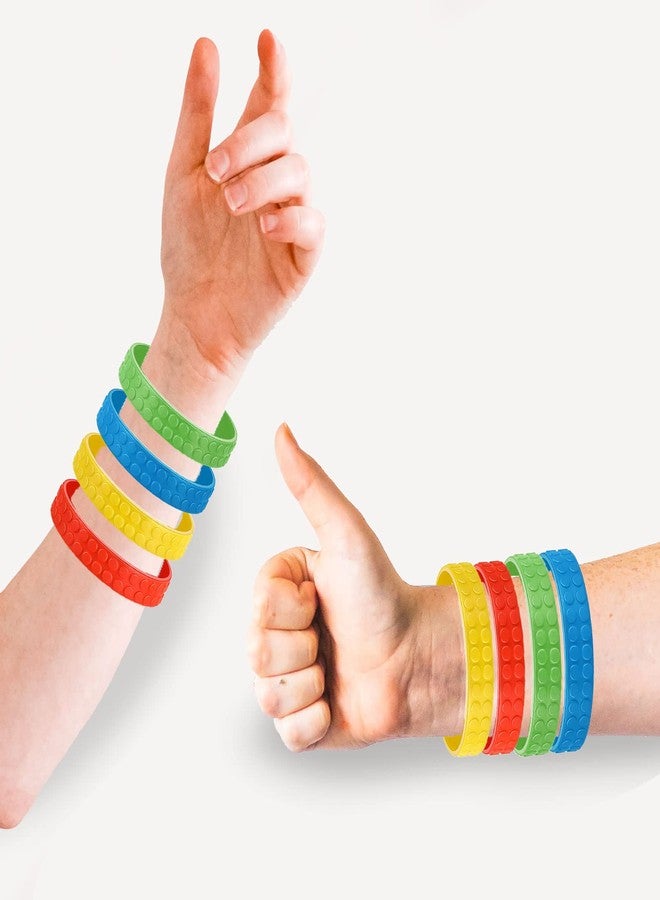 Mivofun 8PCS Building Block Bracelets, Colorful Brick Silicone Wristbands for Goodie Bag Fillers Carnival Prize Party Favors Birthday Gift Supplies, 4 Colors - Image 4